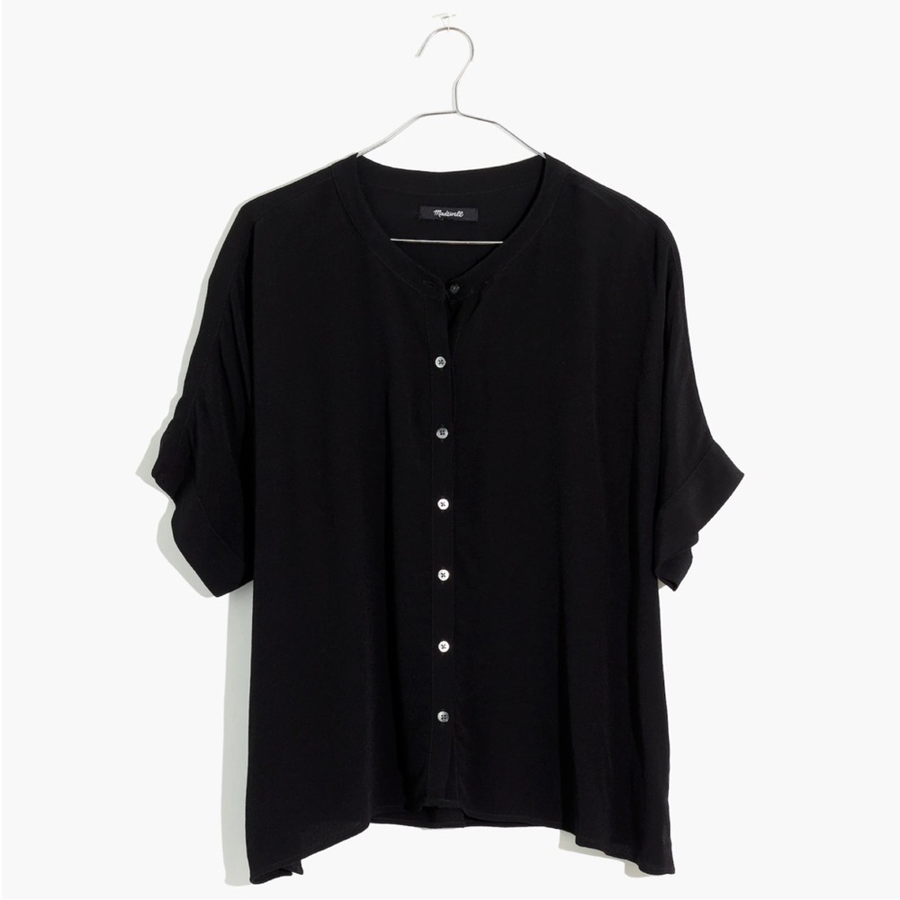Madewell Getaway Oversized Button-Down Shirt in True Black